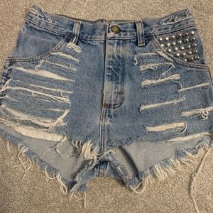 Distressed High Waisted Shorts